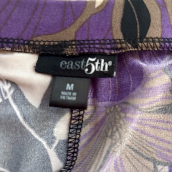 East 5th Purple and Black Floral A-Line Skirt - Picture 3 of 4